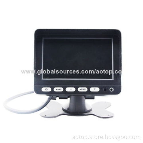 5-inch Car Security LCD Monitor with Remote Control, Multiple-languages, OSD Menu, Digital Panel